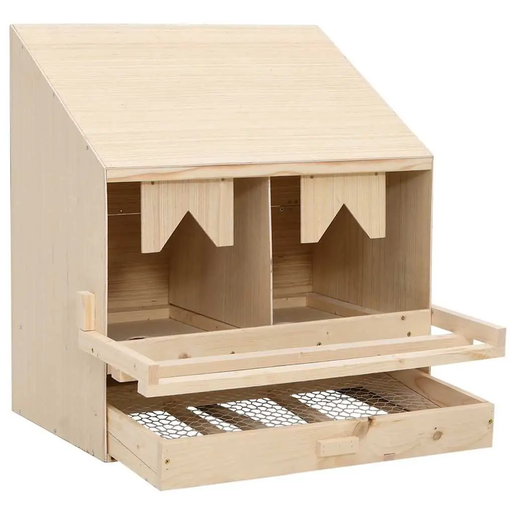 Wooden Chicken Laying Nest Box 2 Compartments 63 x 40 x 65 cm