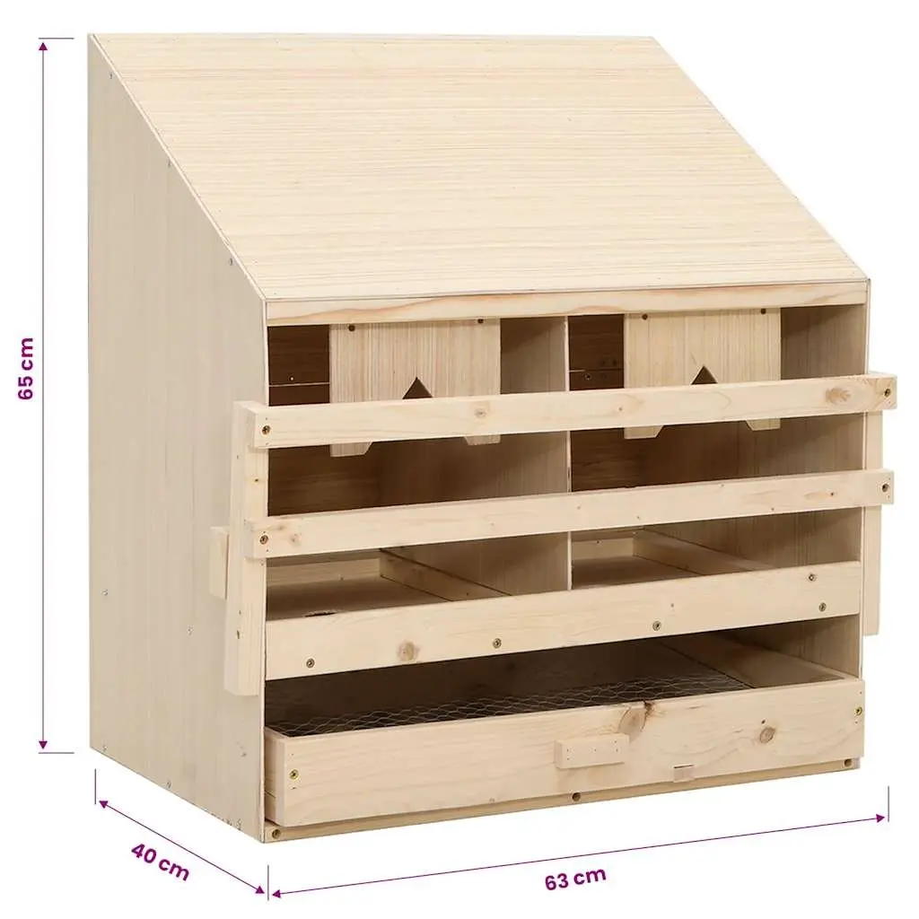 Wooden Chicken Laying Nest Box 2 Compartments 63 x 40 x 65 cm