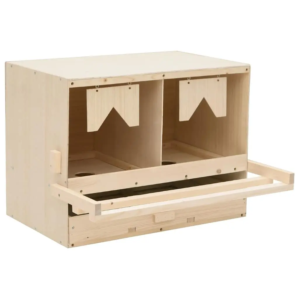 Wooden Chicken Nesting Box 2 Compartments for Egg Collection Removable Drawer 63x40x45cm