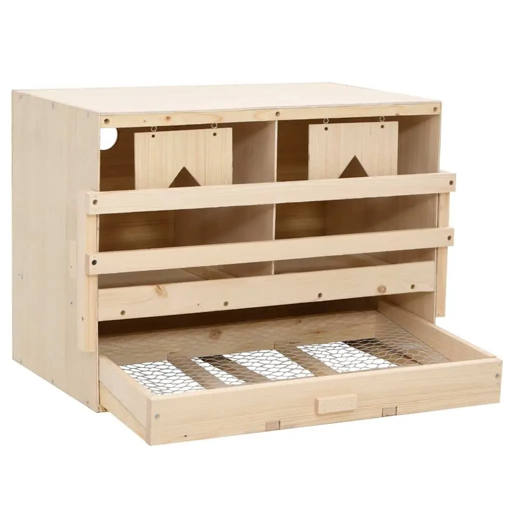 Wooden Chicken Nesting Box 2 Compartments for Egg Collection Removable Drawer 63x40x45cm