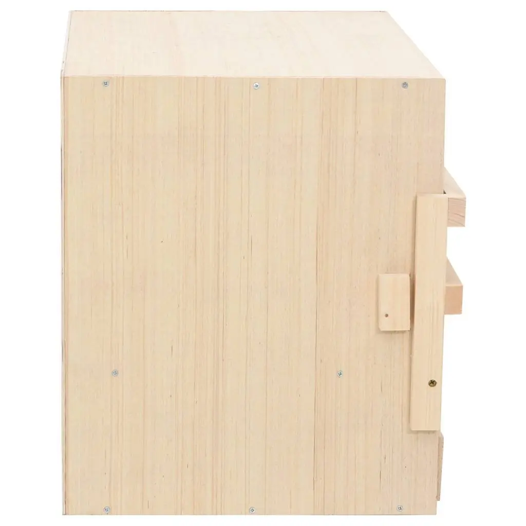 Wooden Chicken Nesting Box 2 Compartments for Egg Collection Removable Drawer 63x40x45cm
