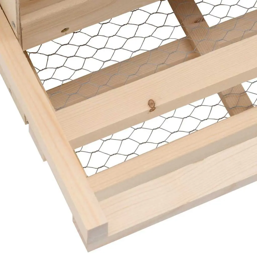 Wooden Chicken Nesting Box 2 Compartments for Egg Collection Removable Drawer 63x40x45cm