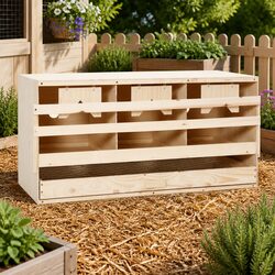 Practical Nest Box for Backyard Chickens with 3 Compartments