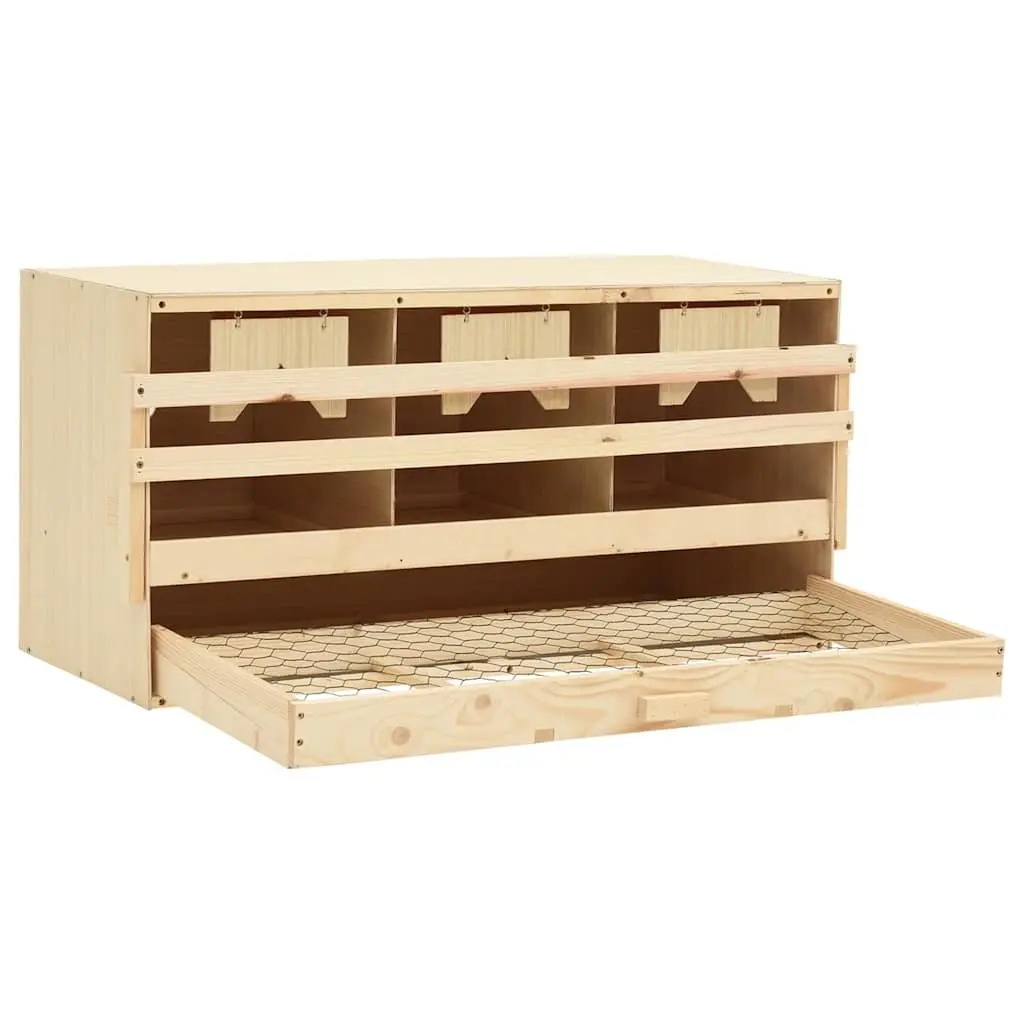 Wooden Chicken Nesting Box For Poultry Egg Collection With Three Compartments Removable Bottom 72x33x38cm