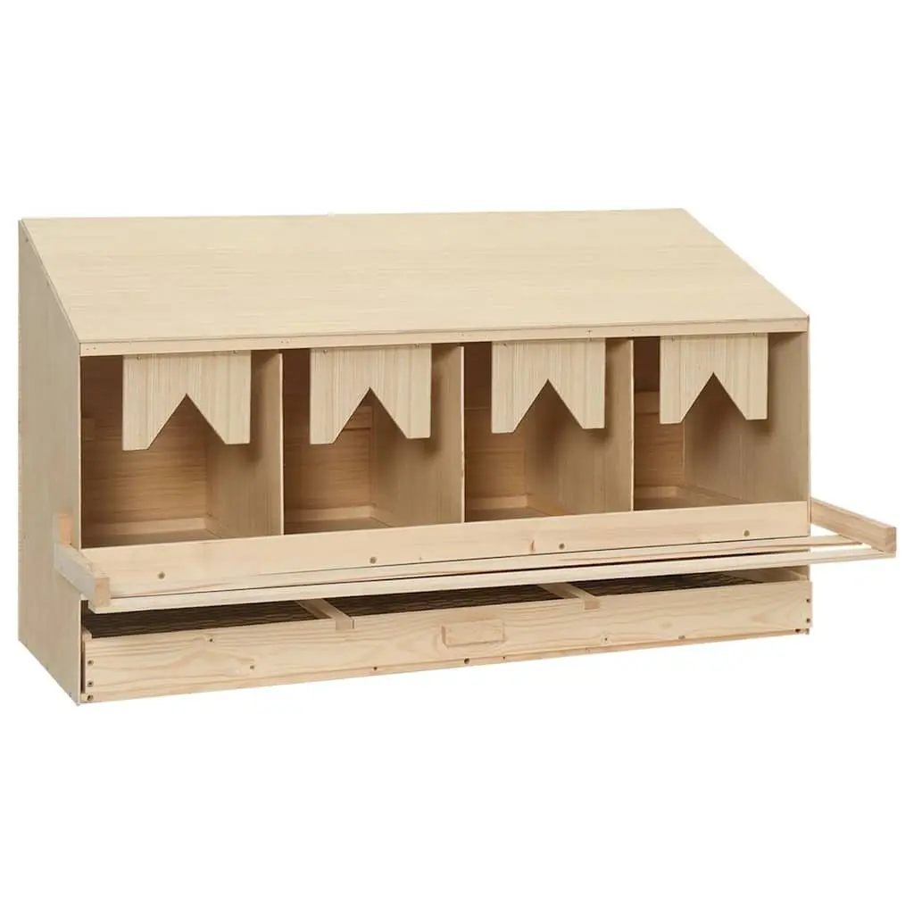 Chicken Laying Nest Wooden Poultry Nesting Box 4 Compartments 106 x 40 x 59 cm