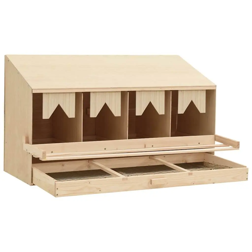 Chicken Laying Nest Wooden Poultry Nesting Box 4 Compartments 106 x 40 x 59 cm