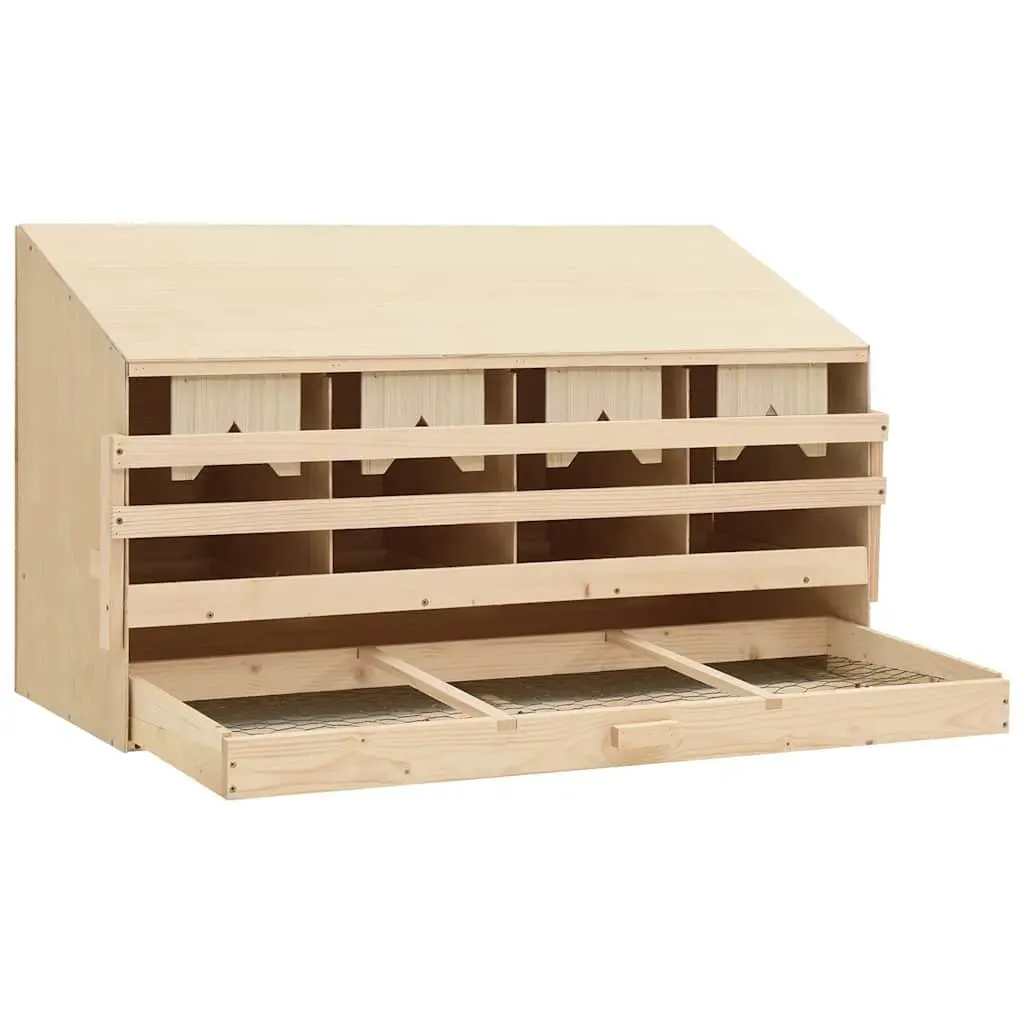 Chicken Laying Nest Wooden Poultry Nesting Box 4 Compartments 106 x 40 x 59 cm
