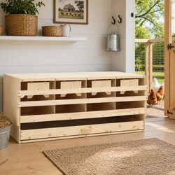 Functional Chicken Nest Box with 4 Compartments for Easy Use