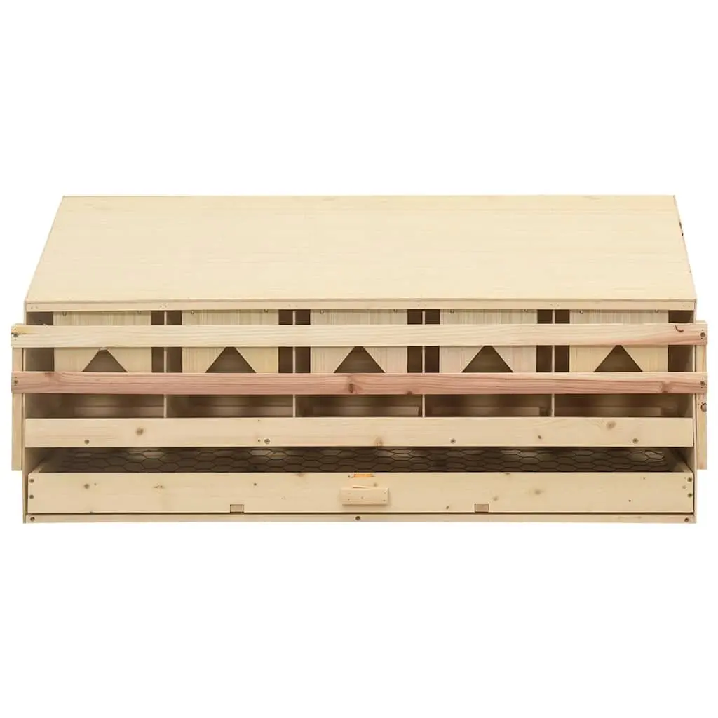 Wooden Nesting Box for Chickens 5 Compartments Solid Pine Wood Egg Collection Drawer Removable Bottom Layer 117x33x54cm