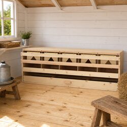 Chicken Laying Nest 5 Compartments Poultry Nesting Box Egg Collection Wooden