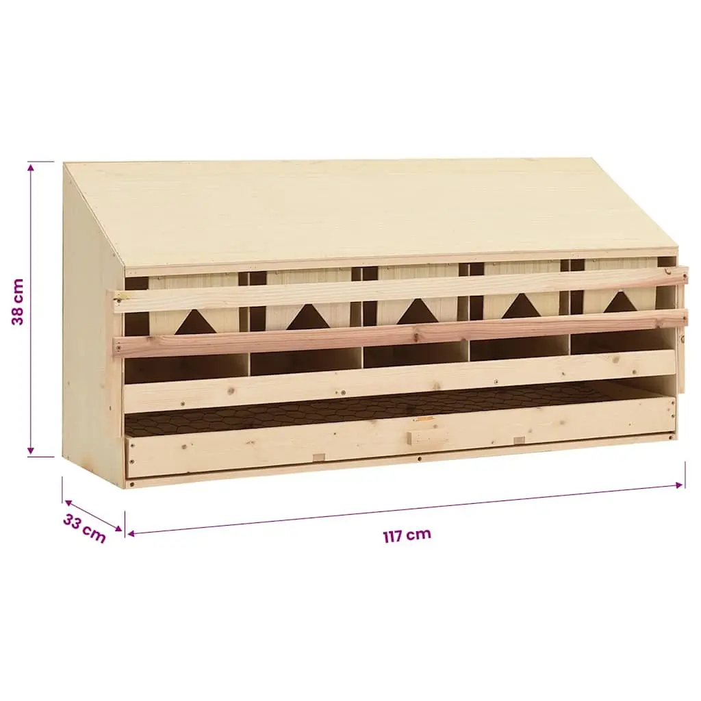 Chicken Laying Nest Wooden 5 Compartments 117 x 33 x 38 cm