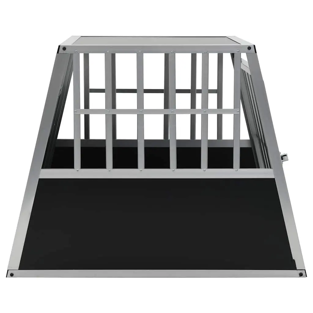 Dog Cage Aluminium Frame MDF 65x91x69.5 cm Silver Single Door