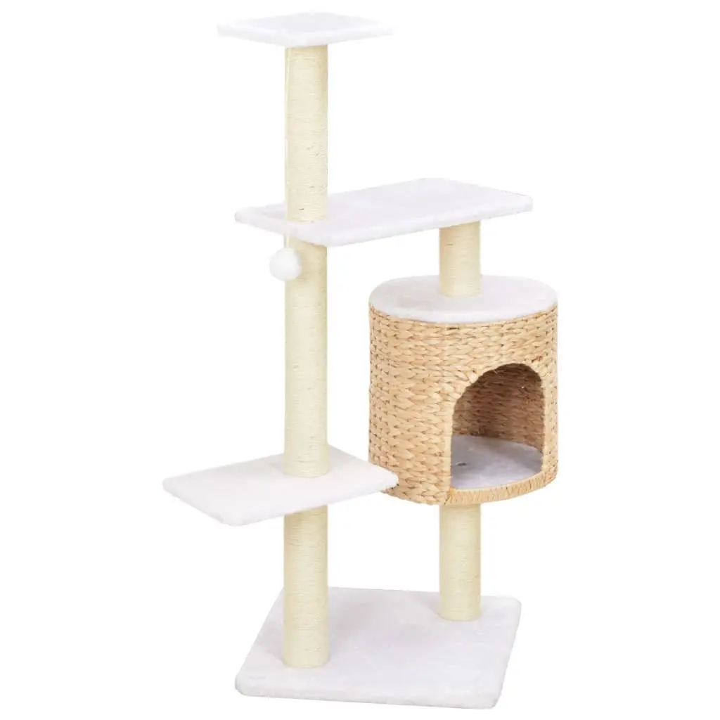 Cat Tree Sisal Rope Brown Compact Climbing Perch House Platform