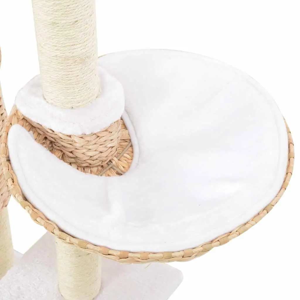 Cat Tree Seagrass Scratching Post House Platform Brown