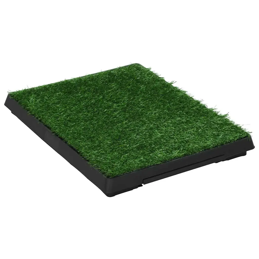 Indoor Potty Training Pad Artificial Grass Mat 63x50cm with Removable Tray for Dogs