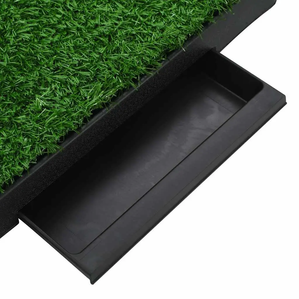Indoor Potty Training Pad Artificial Grass Mat 63x50cm with Removable Tray for Dogs