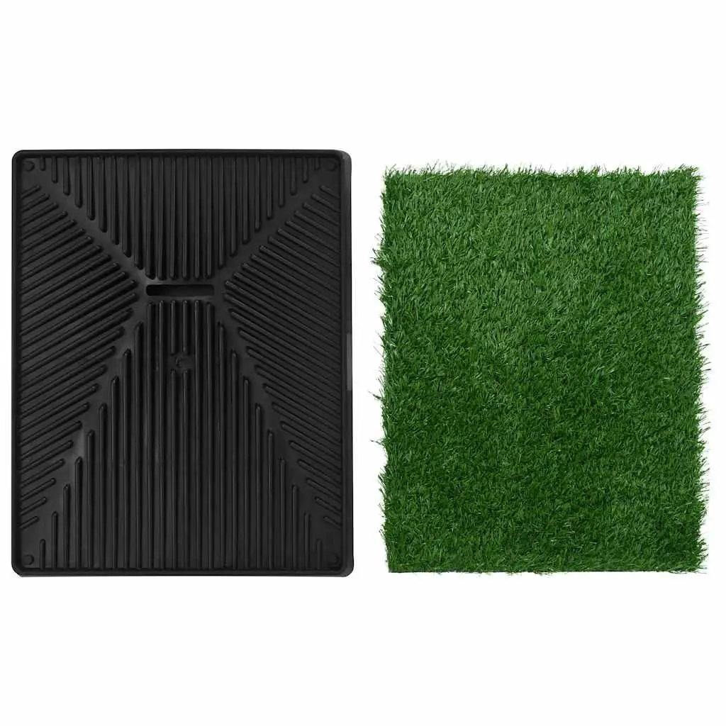 Pet Toilet Training Pad with Tray Artificial Grass Mat Indoor Potty 2 Pack