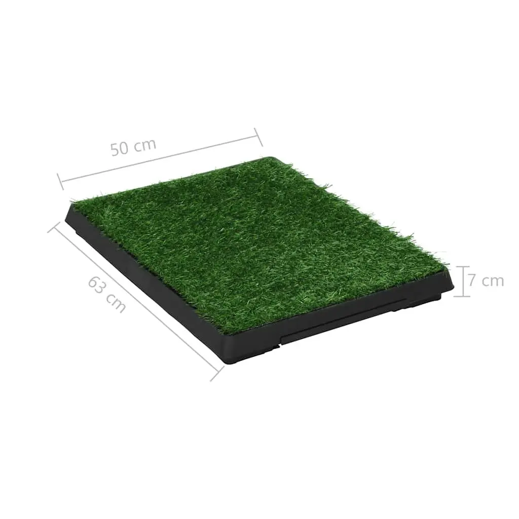 Pet Toilet Training Pad with Tray Artificial Grass Mat Indoor Potty 2 Pack
