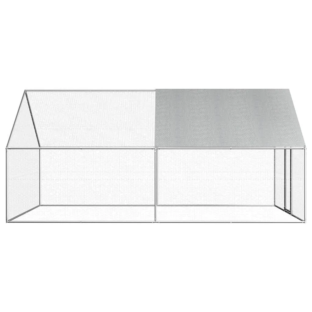 Outdoor Chicken Cage Galvanised Steel 2.75x4x1.92m Silver Run Coop Enclosure Aviary