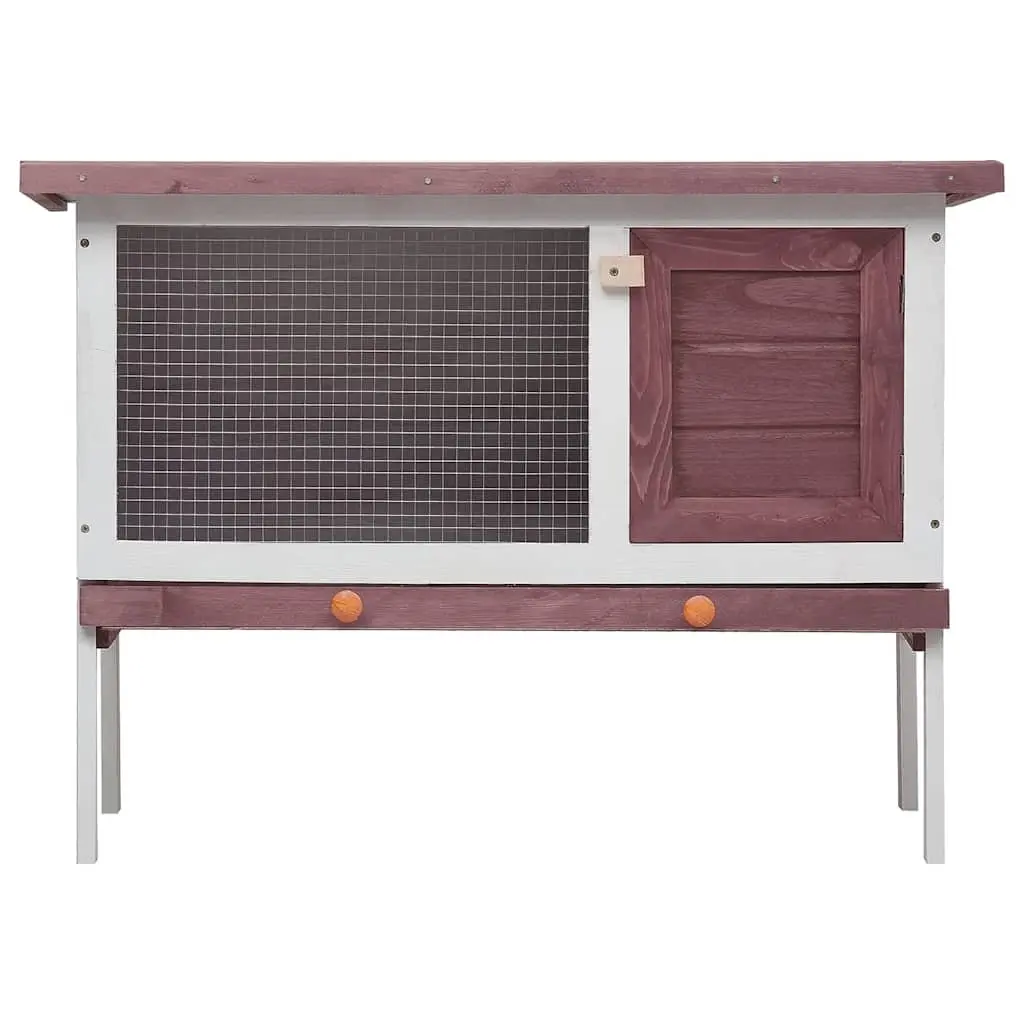 Outdoor Rabbit Hutch Wood Large Brown Enclosure