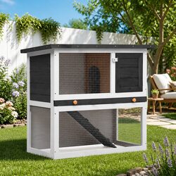 Functional Grey Rabbit Hutch for Everyday Use