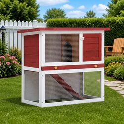 Practical Rabbit Hutch with Ramp for Daily Use