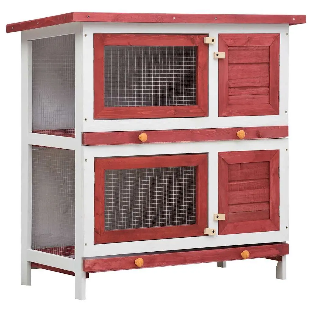 2-Layer Rabbit Hutch for Outdoor Use
