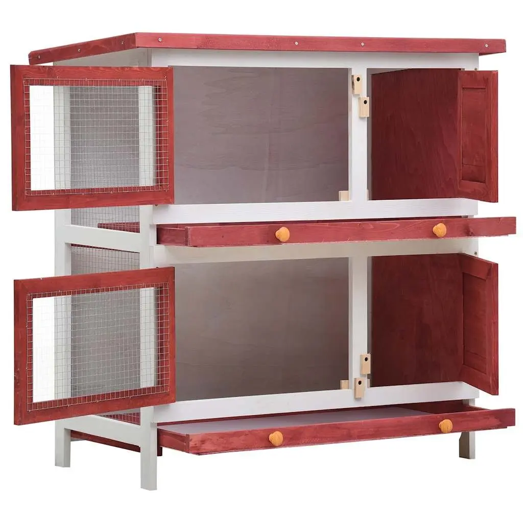 2-Layer Rabbit Hutch for Outdoor Use