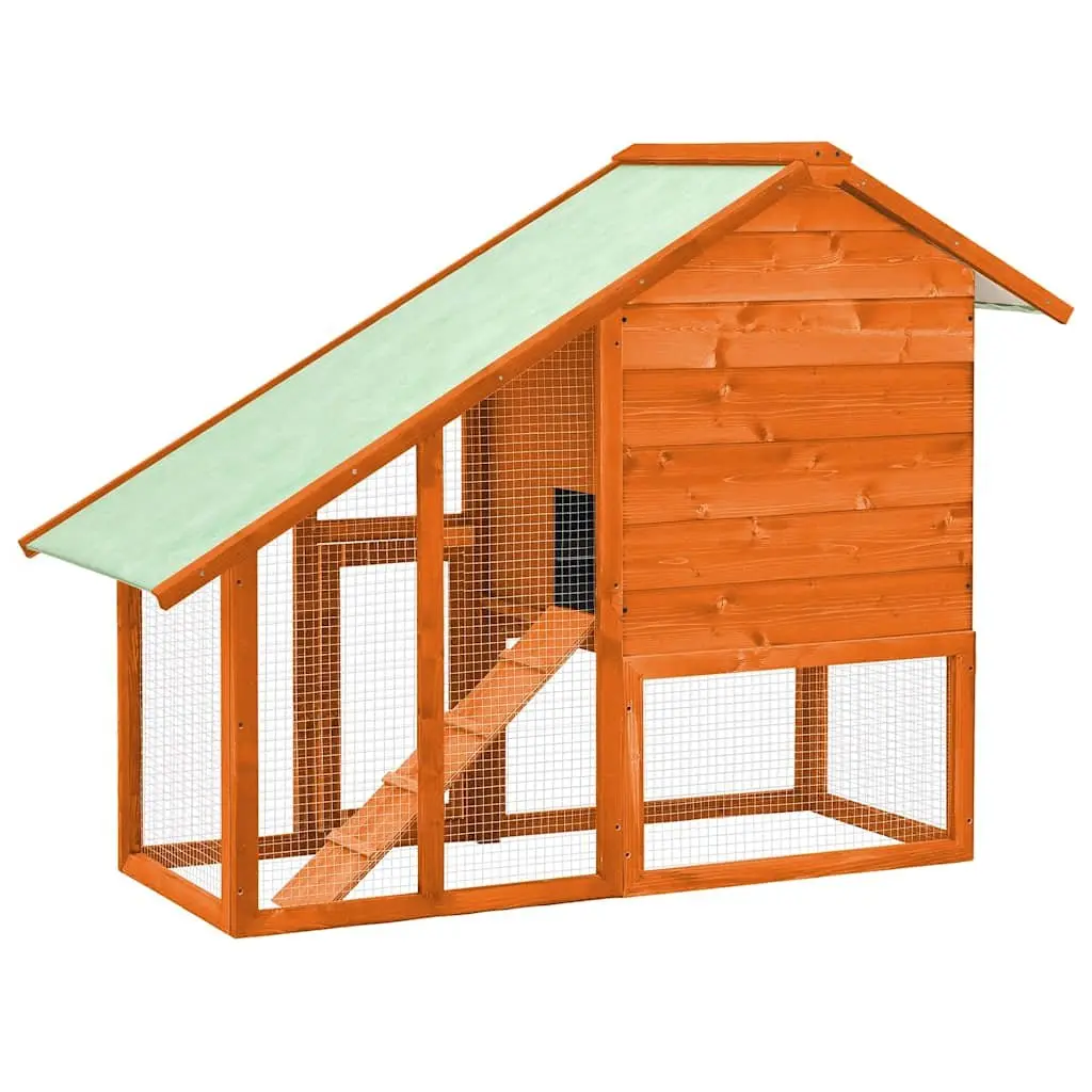 Rabbit Hutch 2-Tier Wooden Small Animal Cage with Ramp Drawer Nesting Box