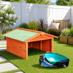 Practical Wooden Shelter for Your Lawn Equipment