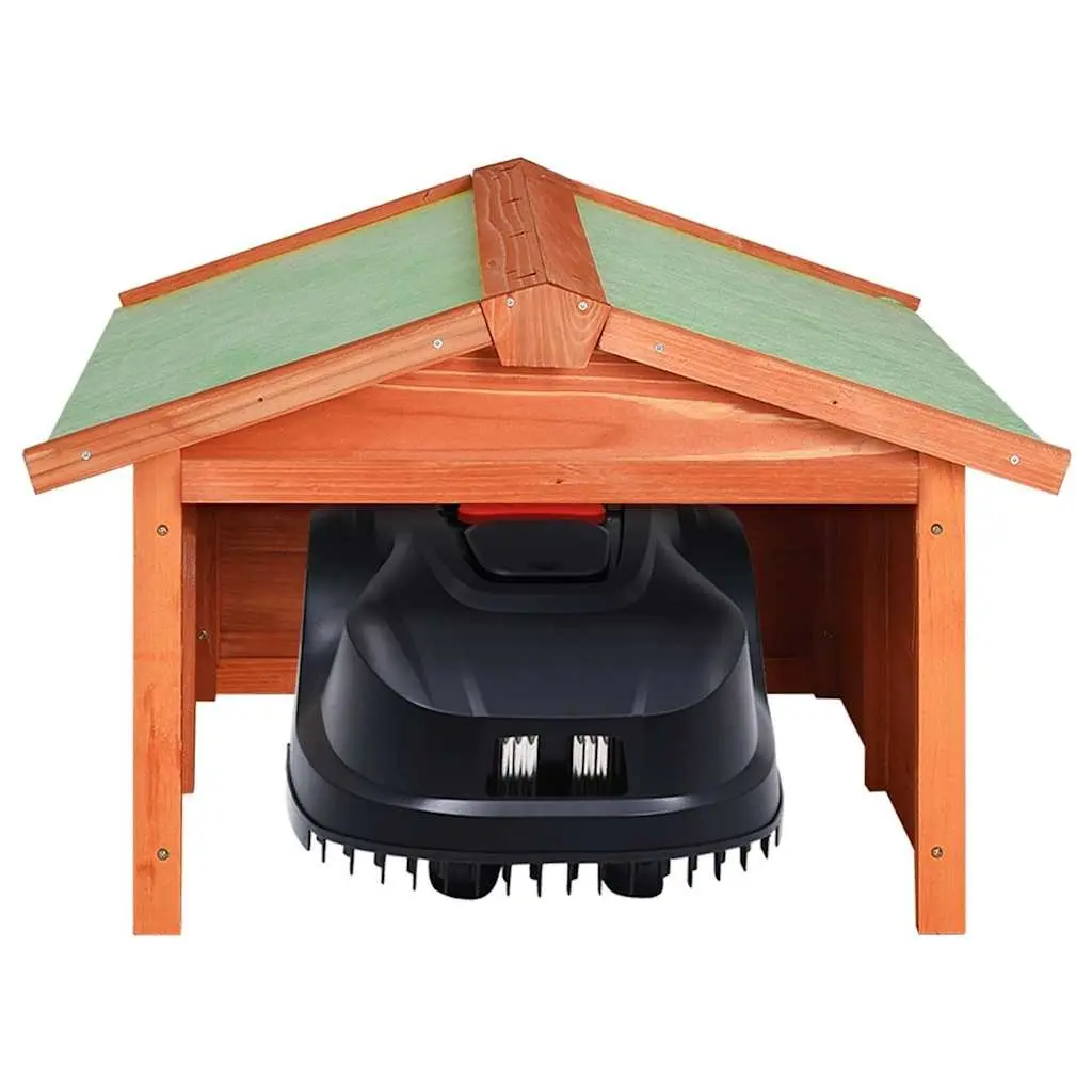 Robotic Lawn Mower Storage Box Wooden Shelter Outdoor Protection 72x87x50cm Brown
