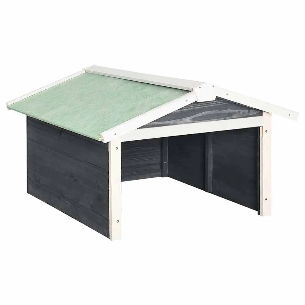 Robotic Lawn Mower Shelter Solid Firwood 72x87x50cm Outdoor Storage Grey White