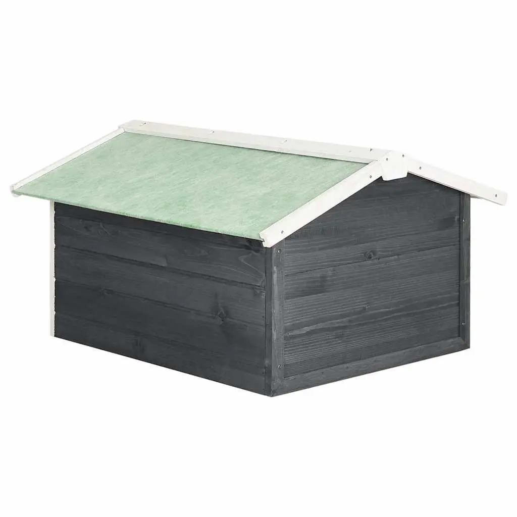 Robotic Lawn Mower Shelter Solid Firwood 72x87x50cm Outdoor Storage Grey White