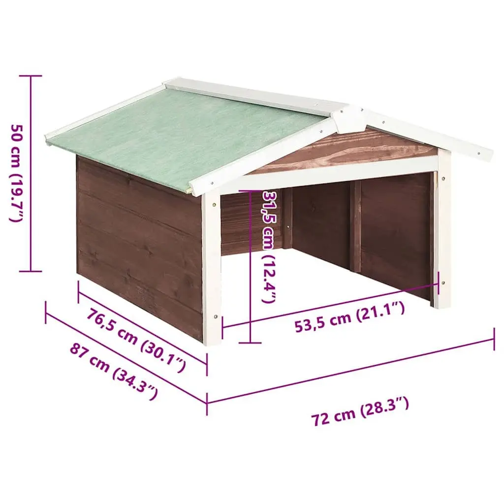 Robotic Lawn Mower Garage Wooden Shelter 72x87x50cm Brown White