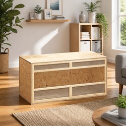 Small Animal Terrarium Reptile Habitat Enclosure Engineered Wood 100x47x47cm