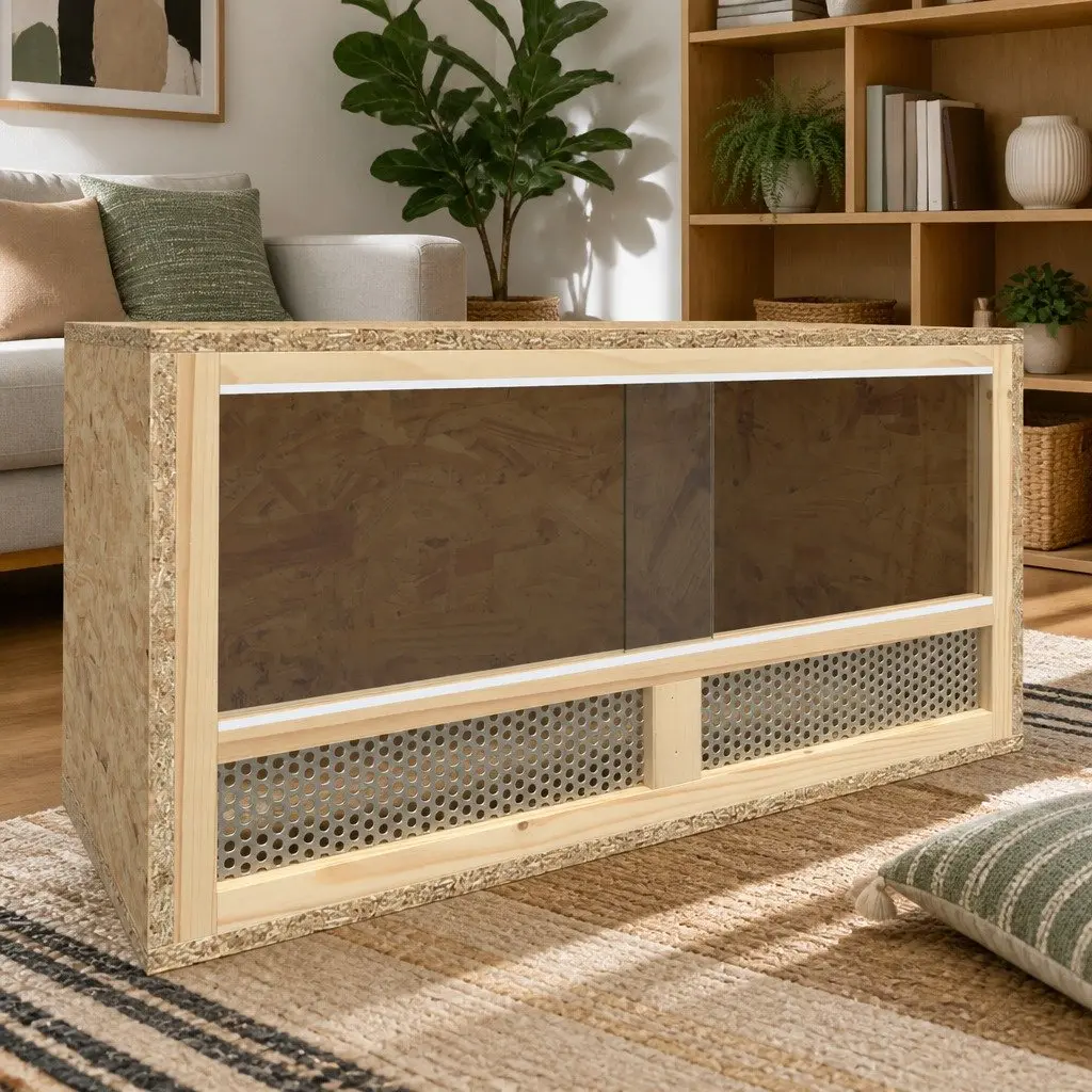 Reptile Habitat Terrarium Glass Front Engineered Wood Multicolour 60x30x30cm