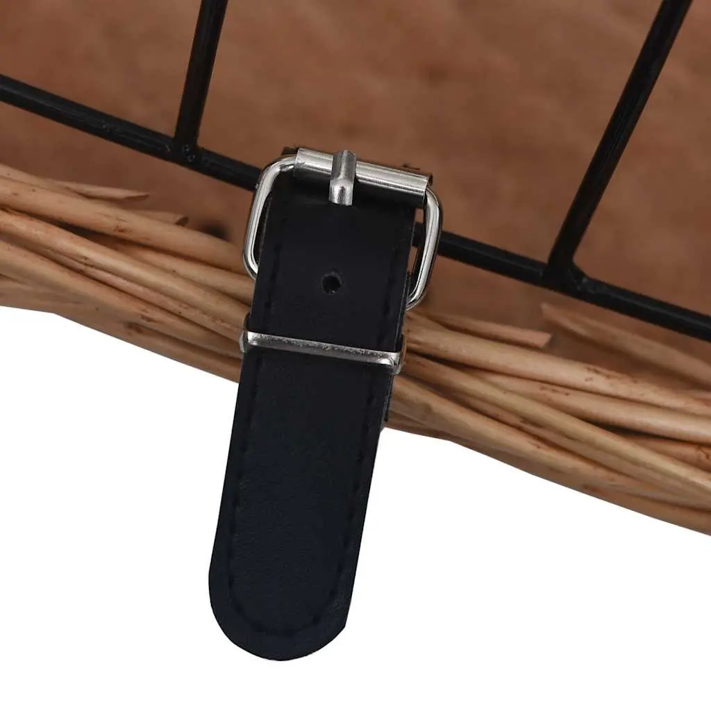 Bicycle Front Basket with Cover Natural Willow Outdoor Cycling Accessories