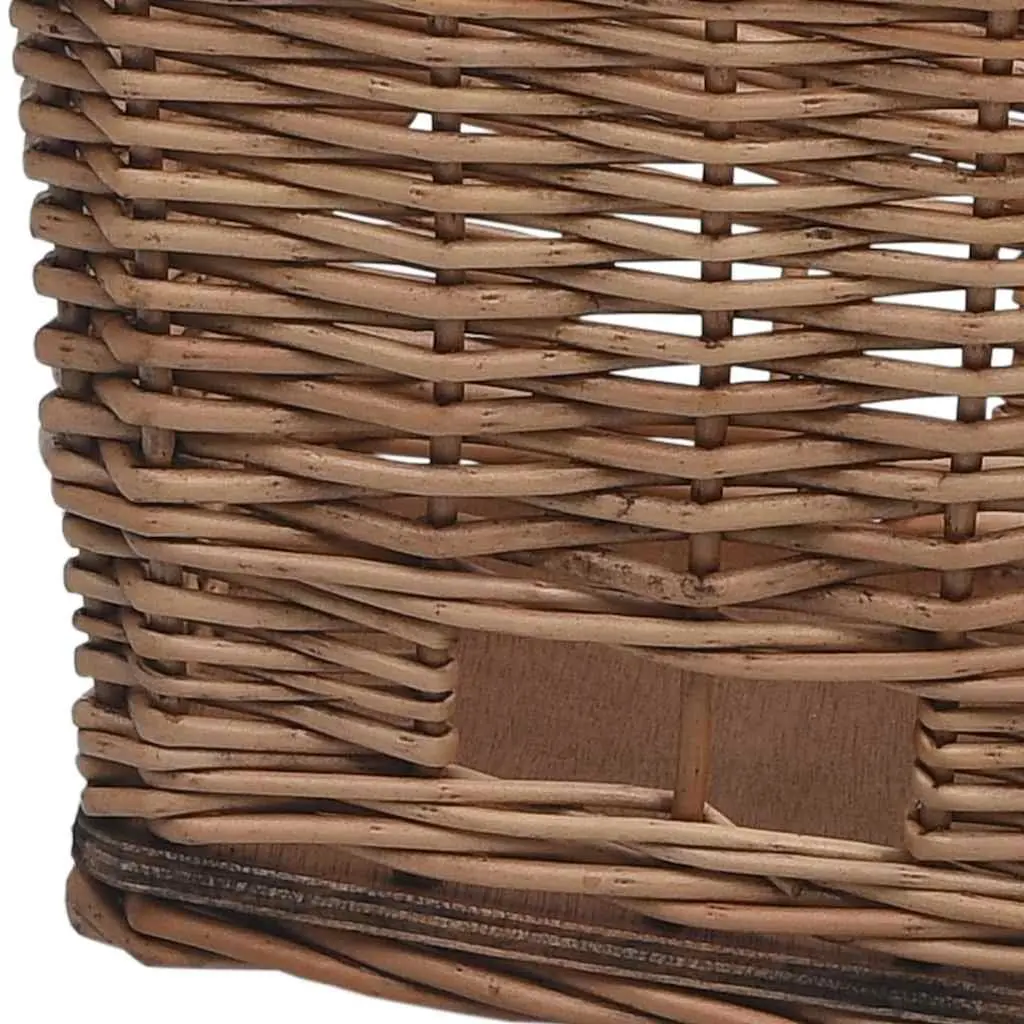 Bike Rear Basket Natural Willow 55x31x36 cm Brown with Cover