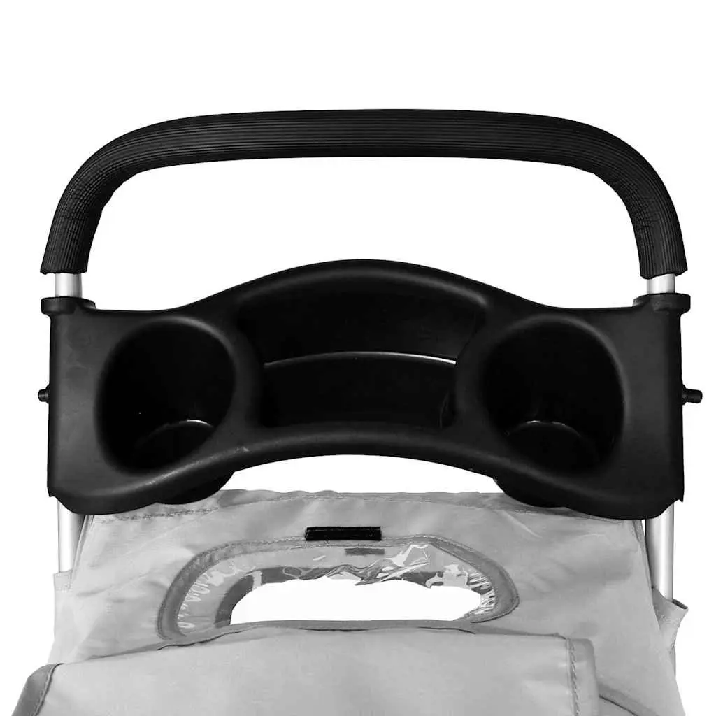 Pet Stroller Folding Lightweight Steel Frame Grey