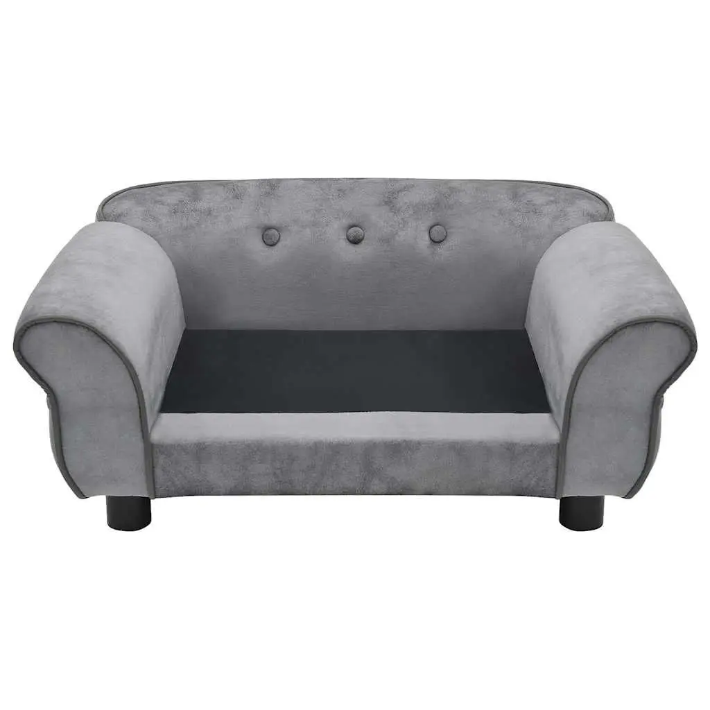 Dog Sofa Grey 72x45x30 cm Plush Pet Bed Couch Small Dogs Cats Lounge Furniture
