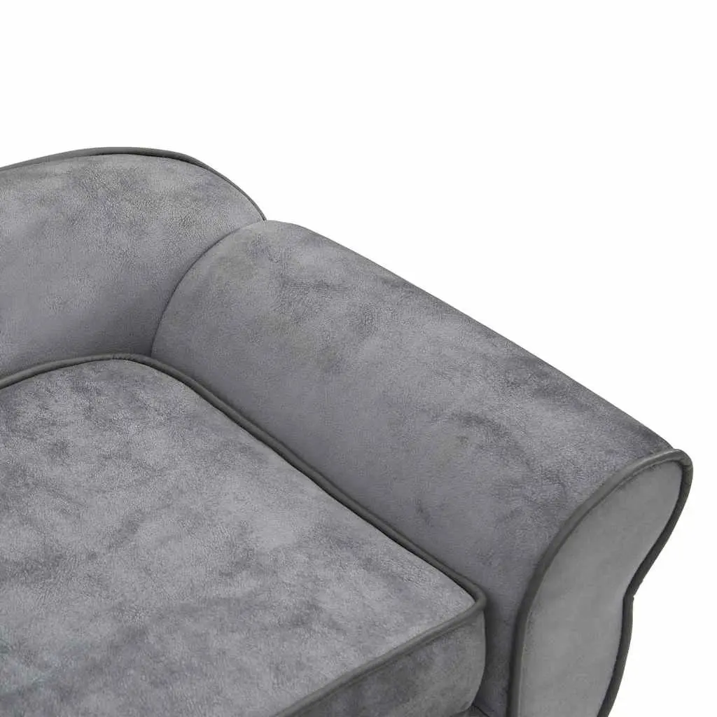 Dog Sofa Grey 72x45x30 cm Plush Pet Bed Couch Small Dogs Cats Lounge Furniture