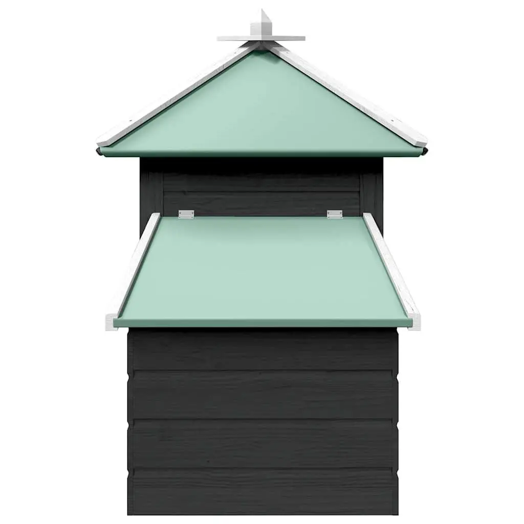 Wooden Chicken Coop Large Run Solid Fir Wood Grey