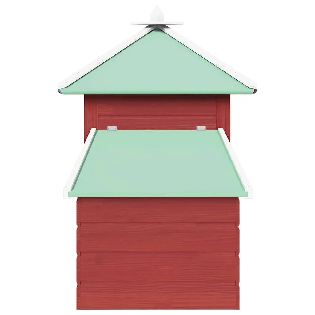 Wooden Chicken Coop Nesting Box Red 190x72x102cm Solid Fir Frame Galvanised Steel Wire Mesh Water-Resistant Fabric Roof