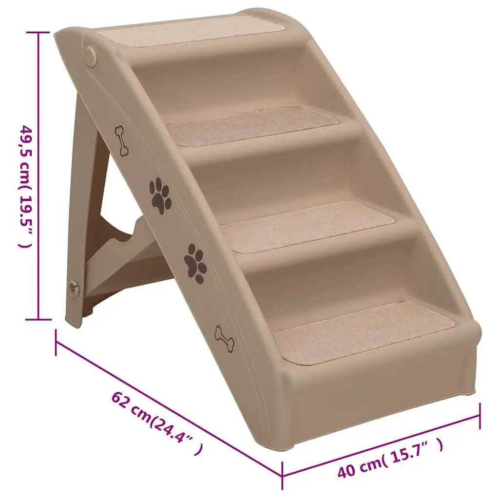 Folding Pet Stairs Brown Small Large Dogs Cats Bed Sofa Ramp Steps Ladder