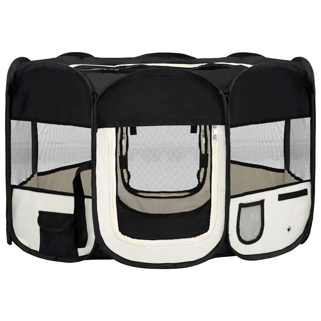Foldable Dog Playpen Portable Pet Exercise Run Cage Training Area with Carrying