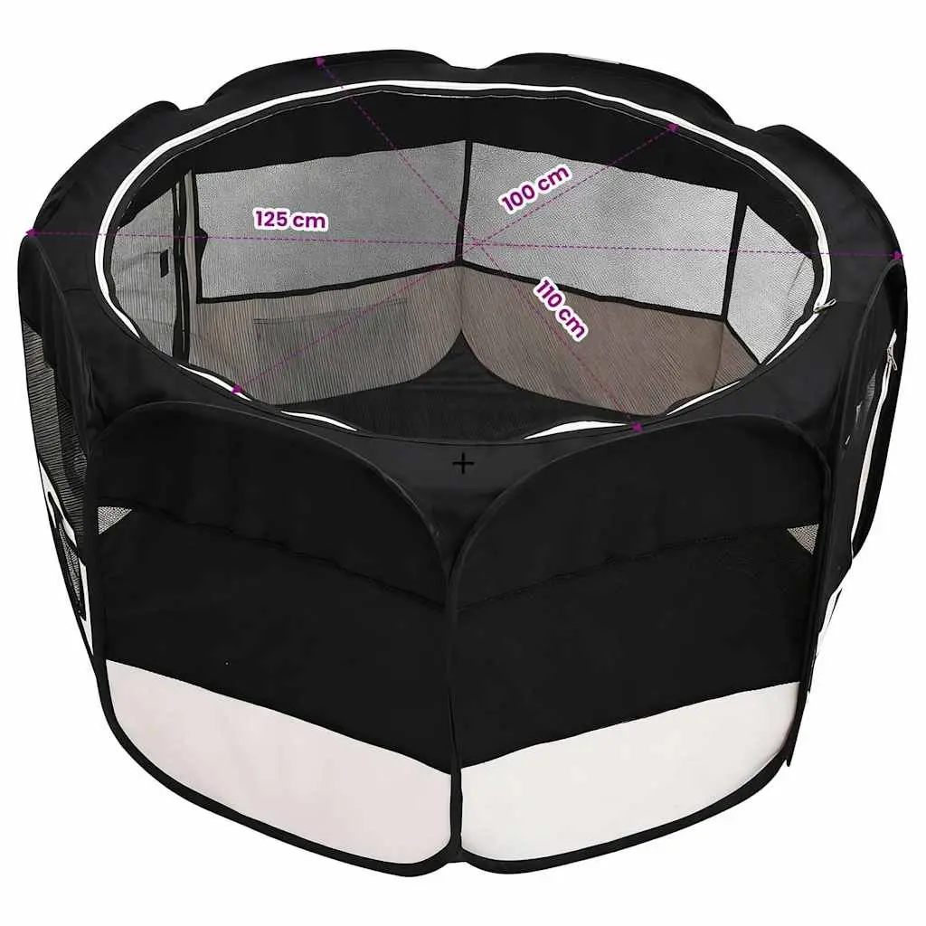 Foldable Dog Playpen Portable Pet Exercise Run Cage Training Area with Carrying