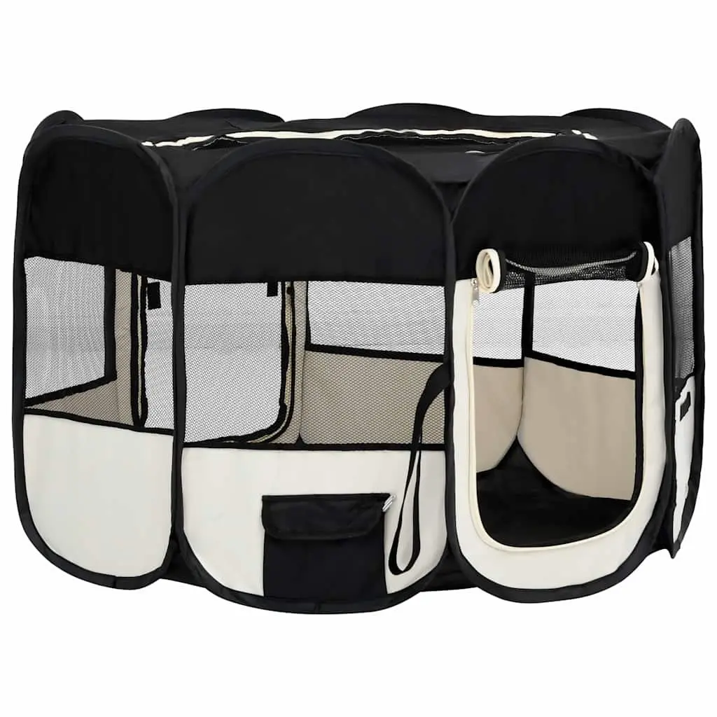 Foldable Dog Playpen Portable Pet Exercise Run Cage Training Area with Carrying