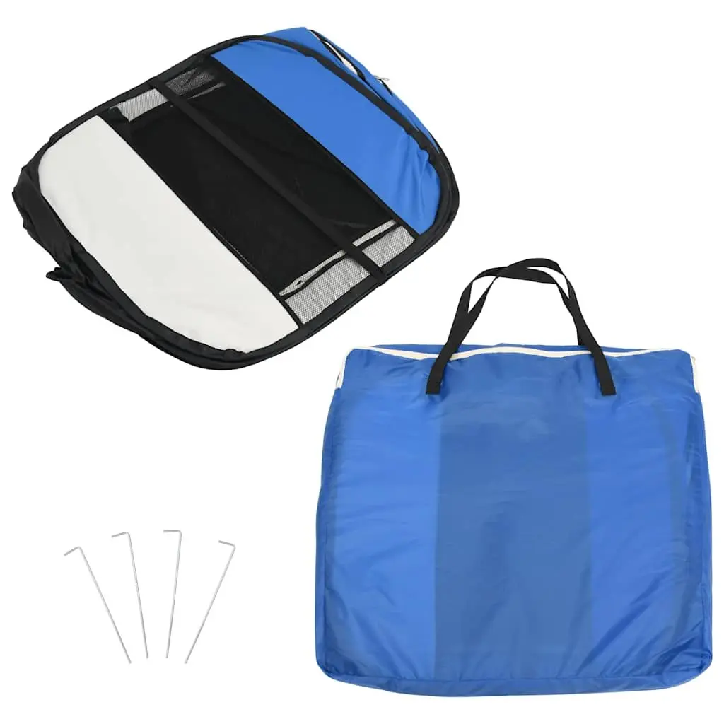 Foldable Dog Playpen Steel 145x145x61cm Blue