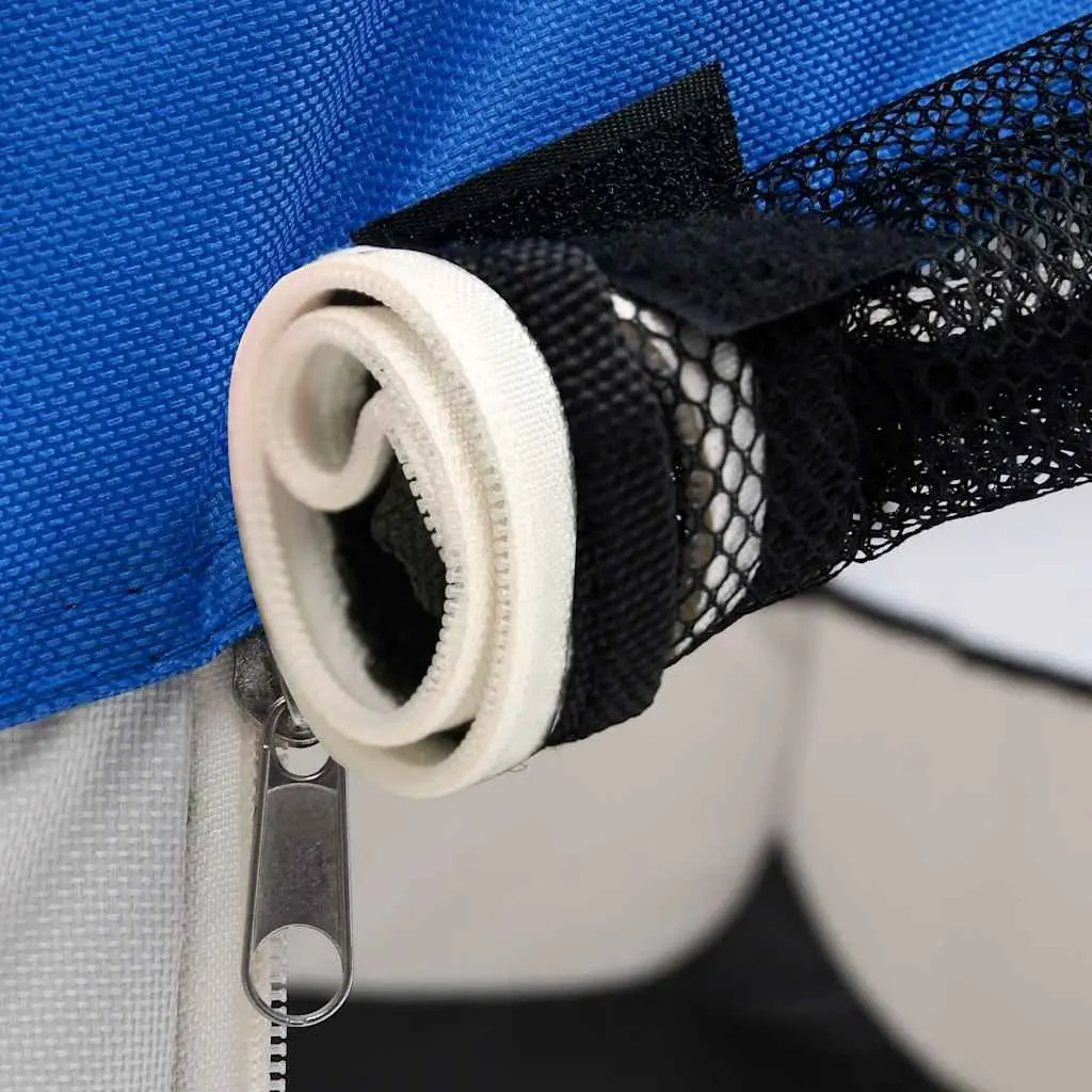 Foldable Dog Playpen Steel 145x145x61cm Blue
