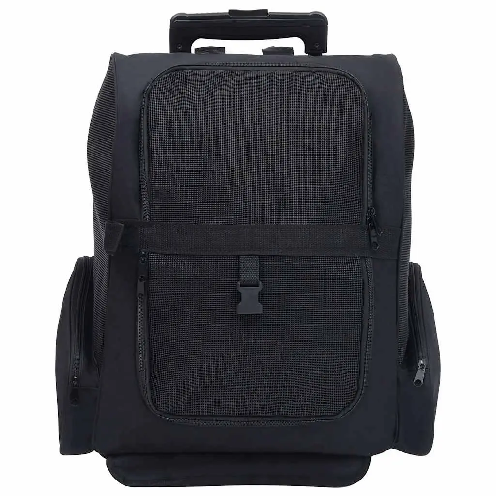 Foldable Pet Trolley Lightweight Metal Frame Fabric Black Carrier Backpack Handbag